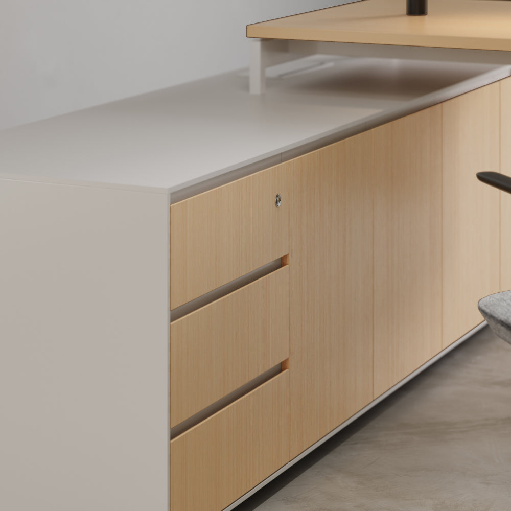 Managerial Desk - Monolithic Structure with Streamlined Aesthetics