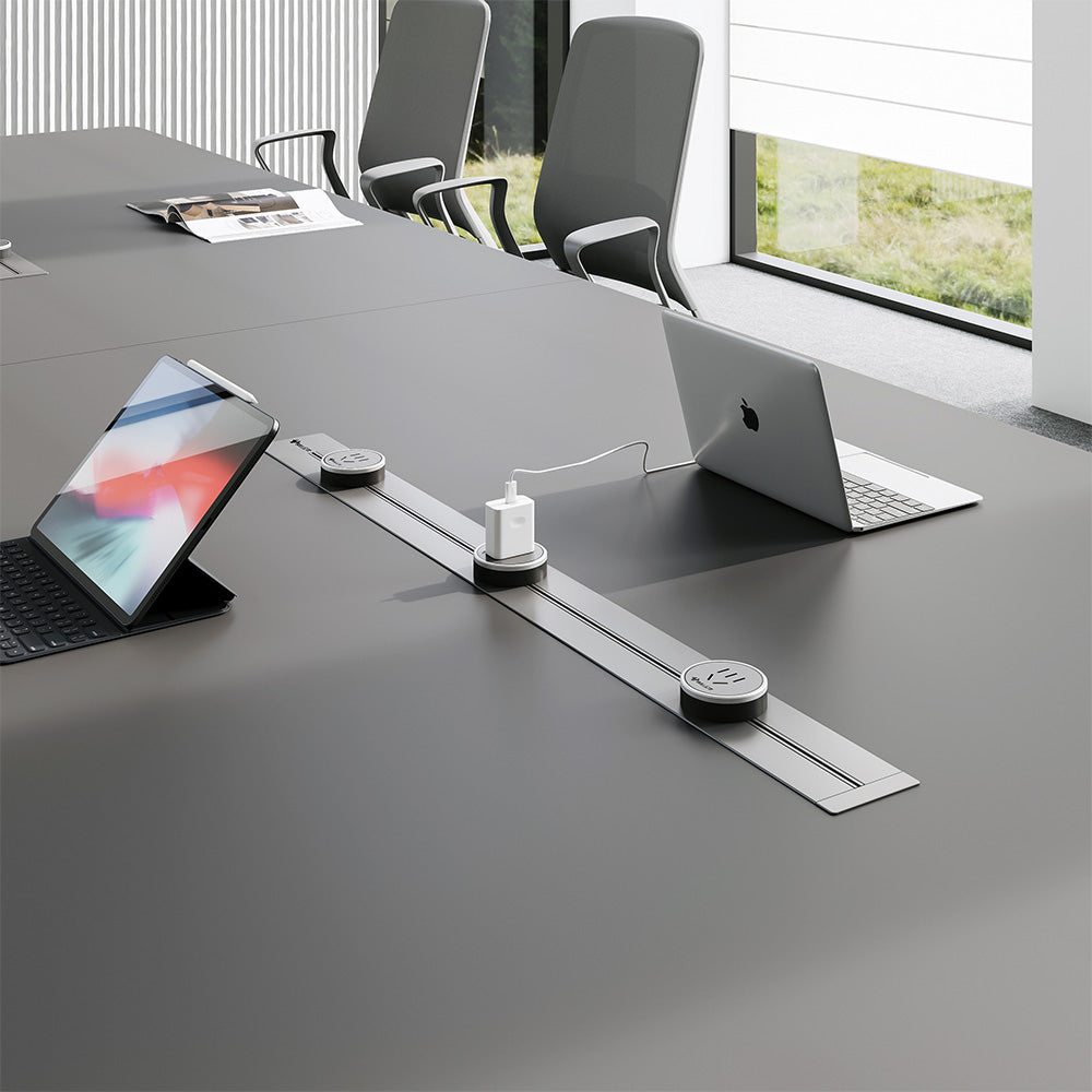 Large Executive Conference Table – Custom Modular Office Desk with Built-in Cable Management