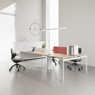 Modular Office Desk for Teams - Partition & End Storage