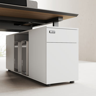 Modular Office Desk with Storage Cabinets