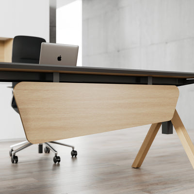 Executive Office Desk with Integrated Storage Cabinet