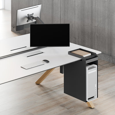 Modular Office Desk with Hanging Storage & Hidden Outlets