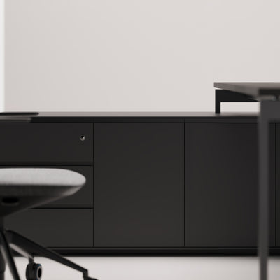 Executive Office Desk - Angular Minimalist Design with Spacious Worksurface