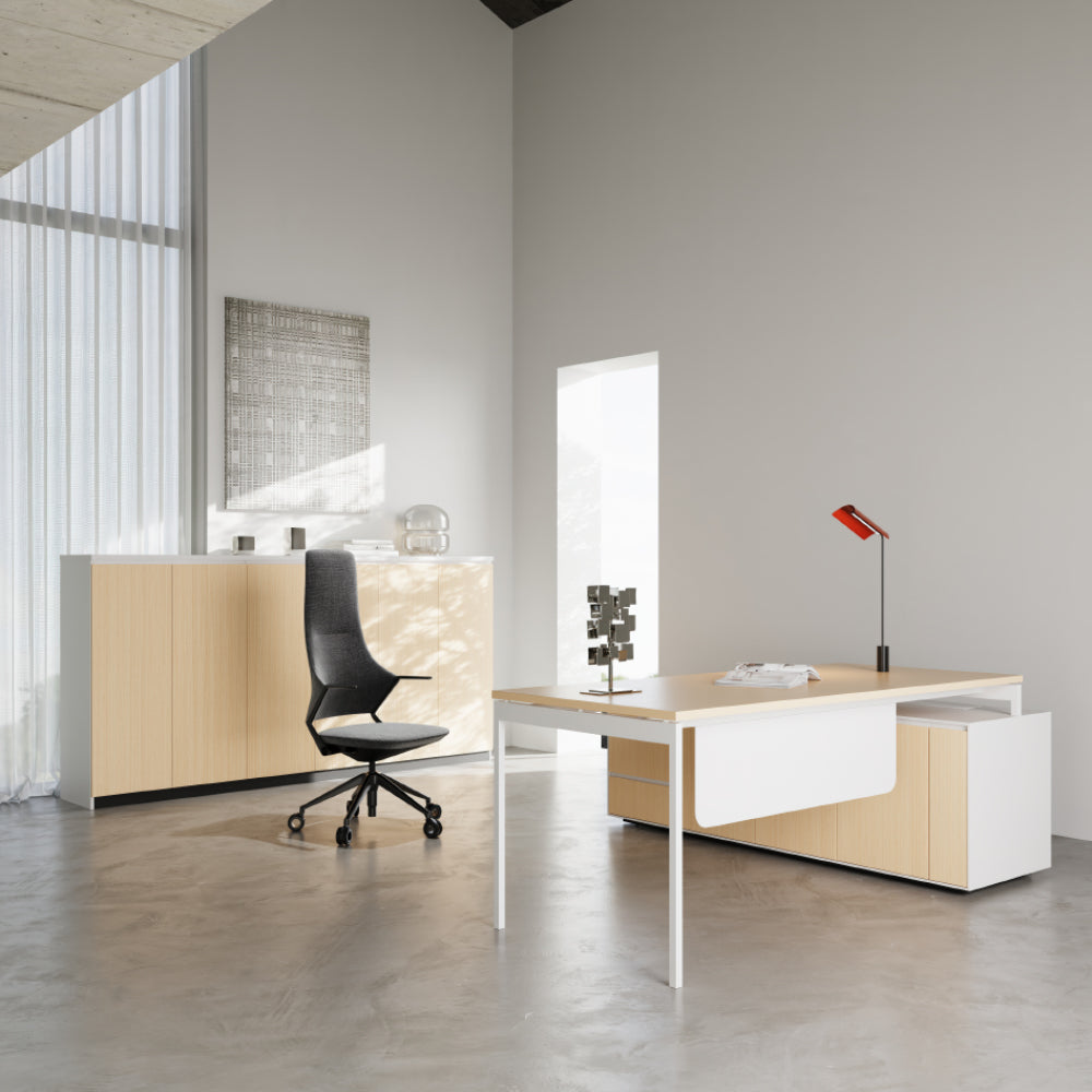 Managerial Desk - Monolithic Structure with Streamlined Aesthetics