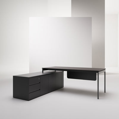 Executive Office Desk - Angular Minimalist Design with Spacious Worksurface