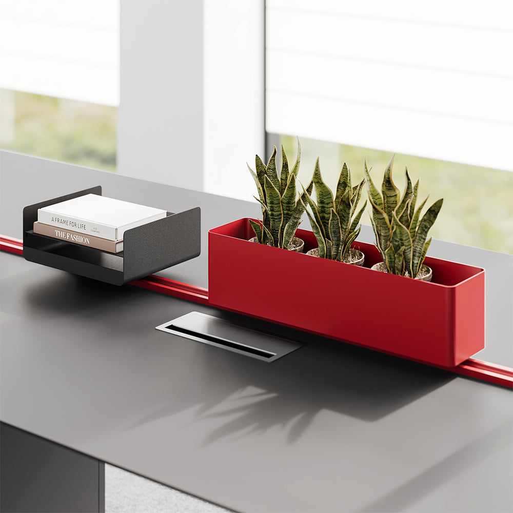 Dual Workstation Desk - Built-in Cable Management & Task Lighting