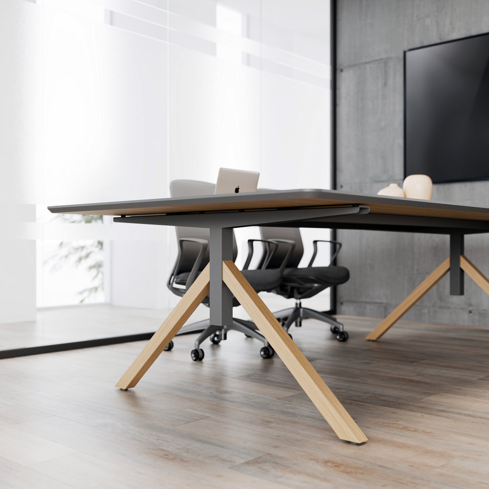 Modern Executive Conference Table Customizable Solid Wood Office Desk with Cable Management & Minimalist Design