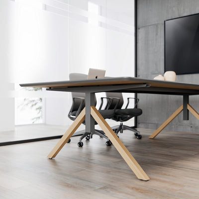 Modern Executive Conference Table Customizable Solid Wood Office Desk with Cable Management & Minimalist Design