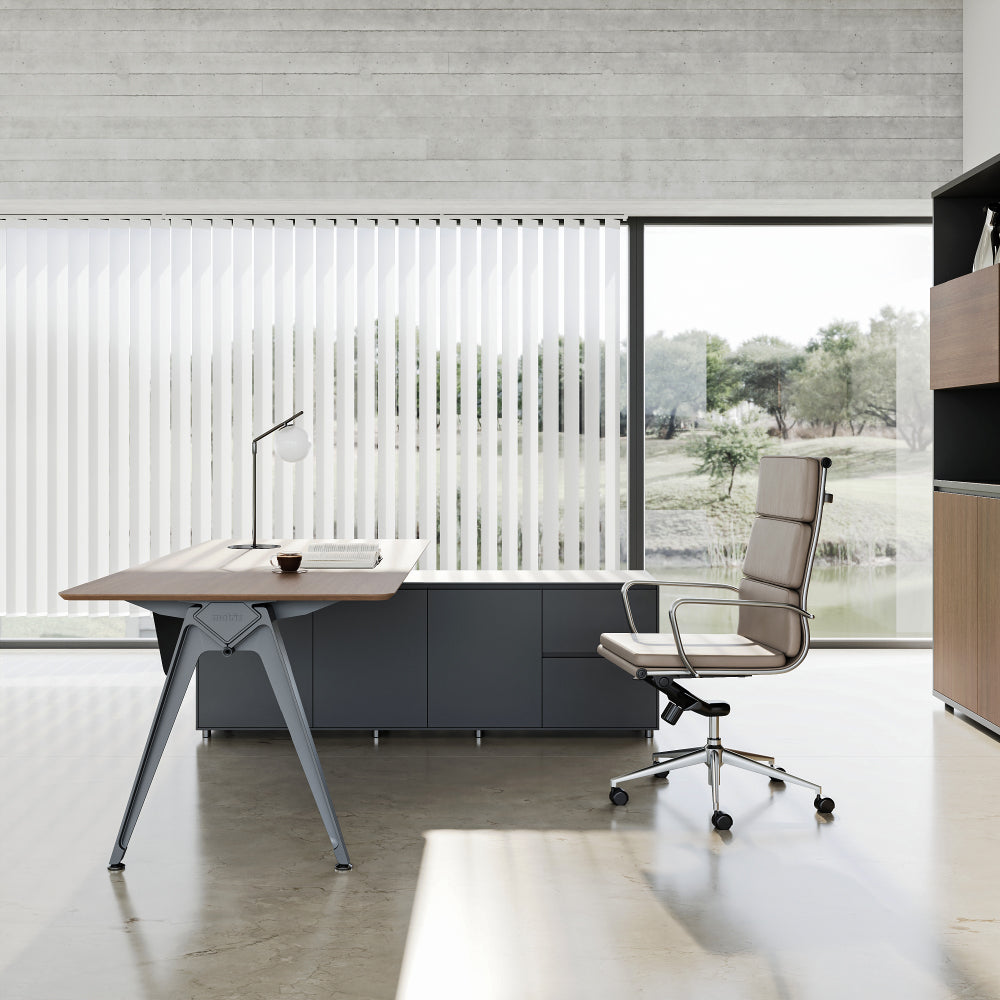 Traditional Executive Desk - Premium Wood Office Desk with Filing Storage