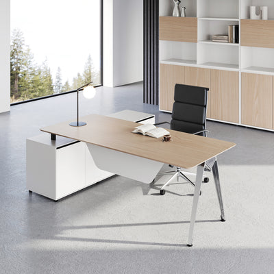 Modular L-Shaped Executive Desk with Smart Storage