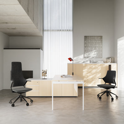 Managerial Desk - Monolithic Structure with Streamlined Aesthetics