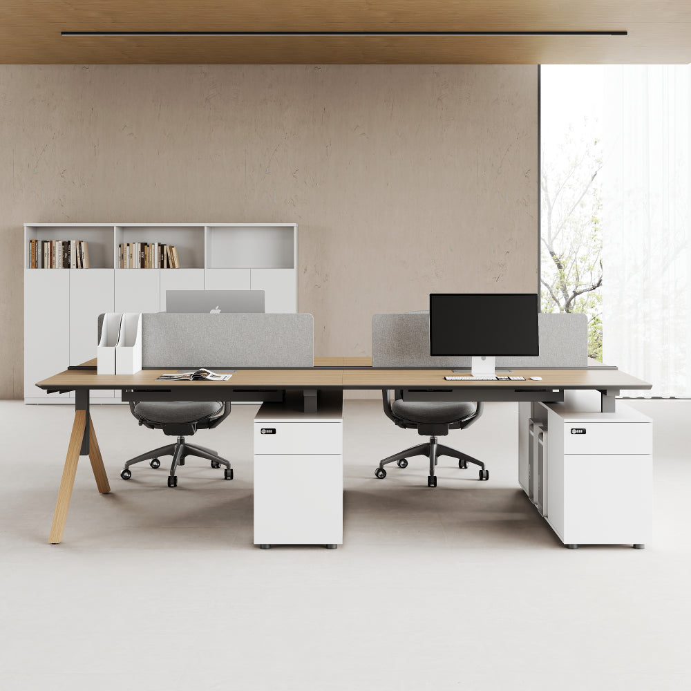 Modular Office Desk with Storage Cabinets