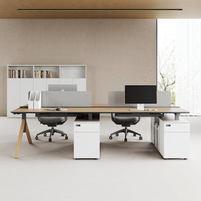 Modular Office Desk with Storage Cabinets
