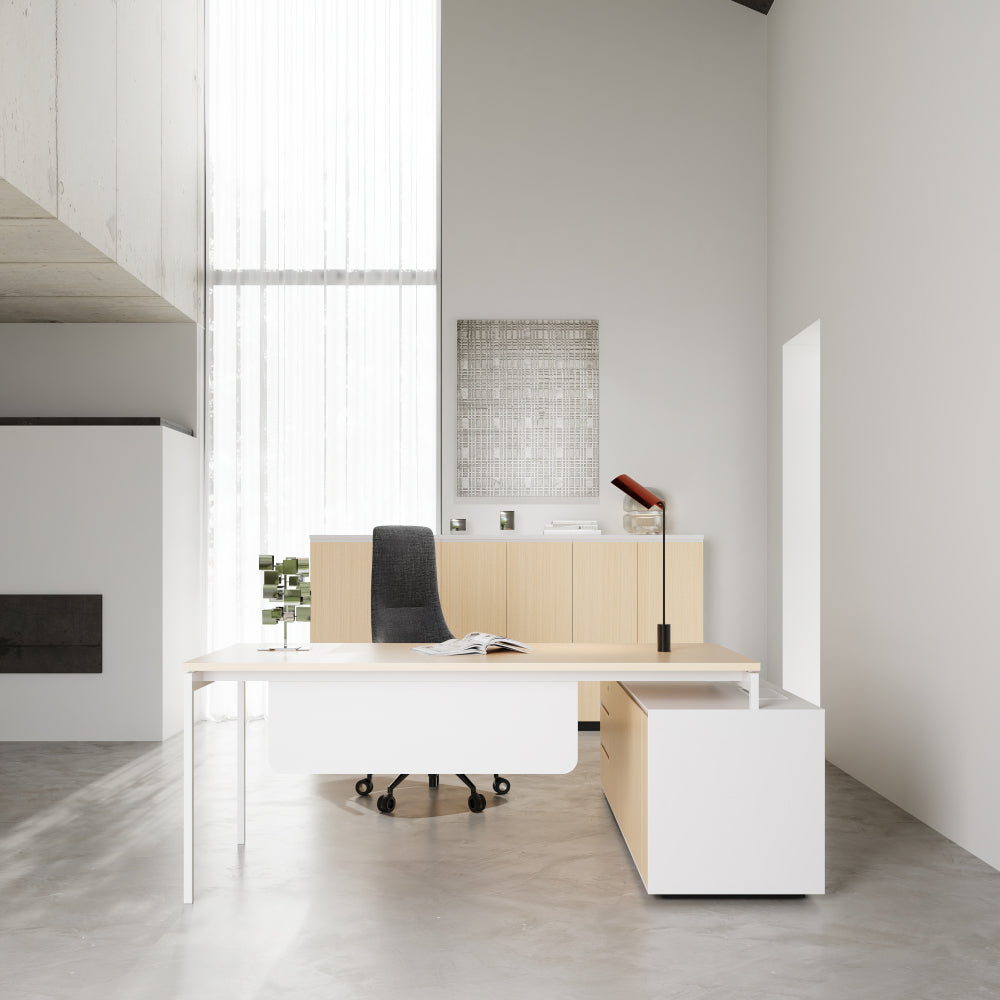 Managerial Desk - Monolithic Structure with Streamlined Aesthetics