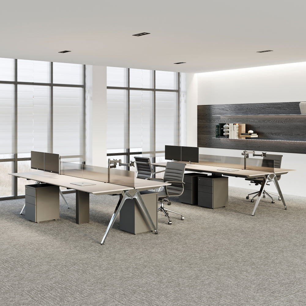 Custom Team Desk - Minimalist Design with Multifunctional Storage Options
