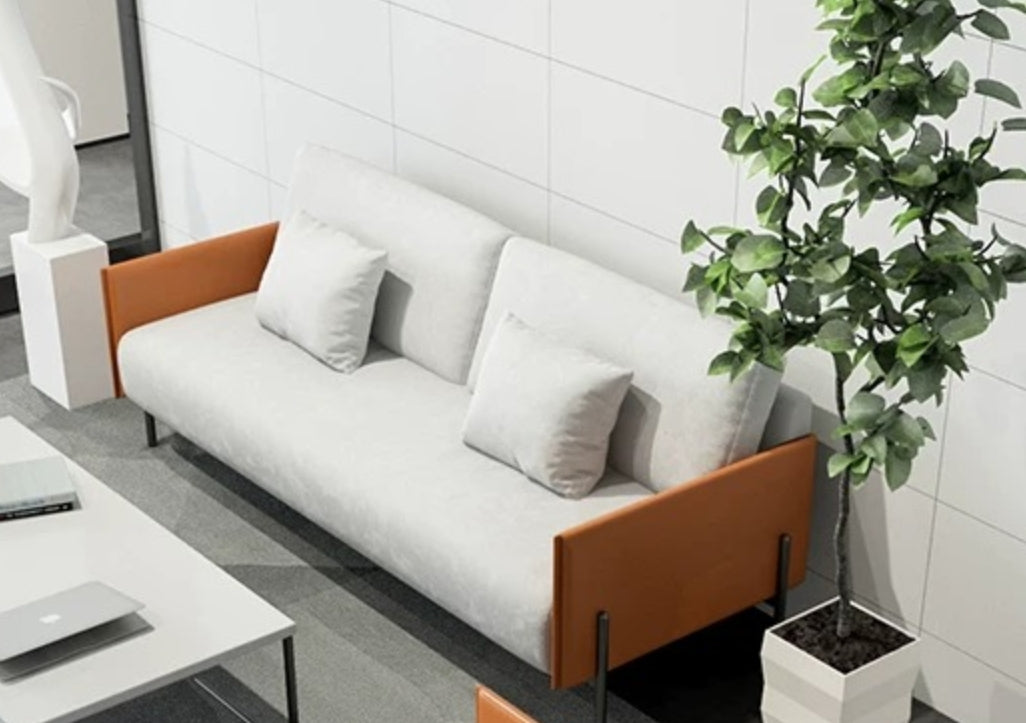 Modern Reception Sofa - Durable Tech Fabric Office Lounge Seating