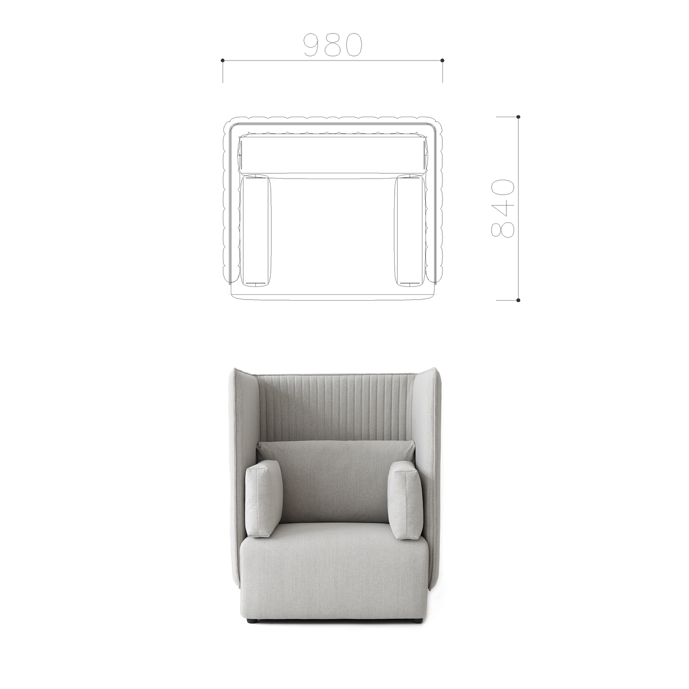 Meeting Booth Sofa Set - High-Back Privacy Pod for Office & Conference Rooms