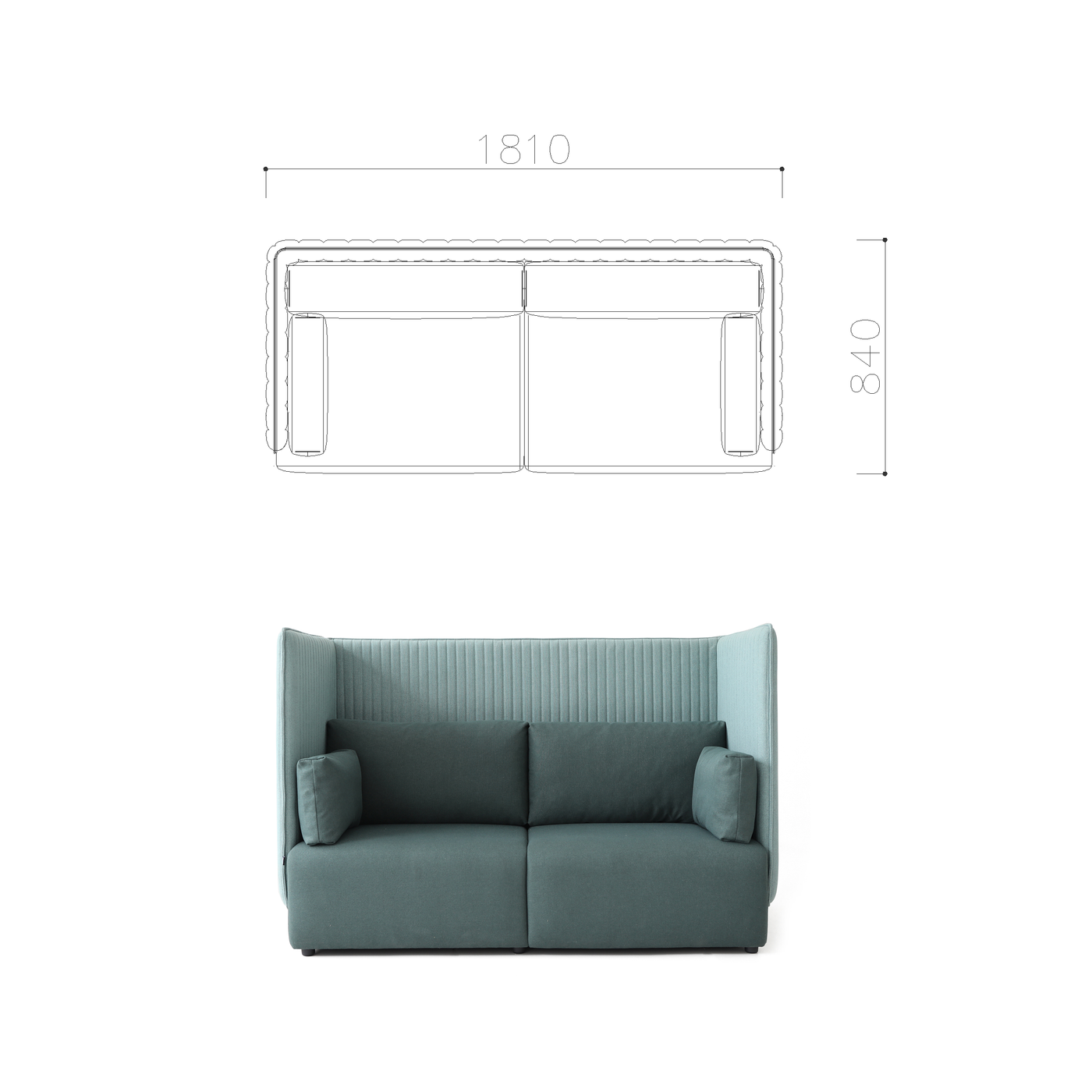 Meeting Booth Sofa Set - High-Back Privacy Pod for Office & Conference Rooms