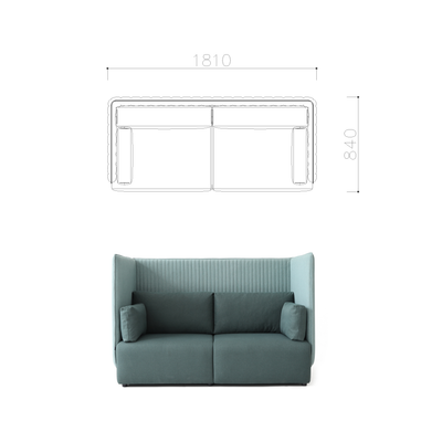 Meeting Booth Sofa Set - High-Back Privacy Pod for Office & Conference Rooms